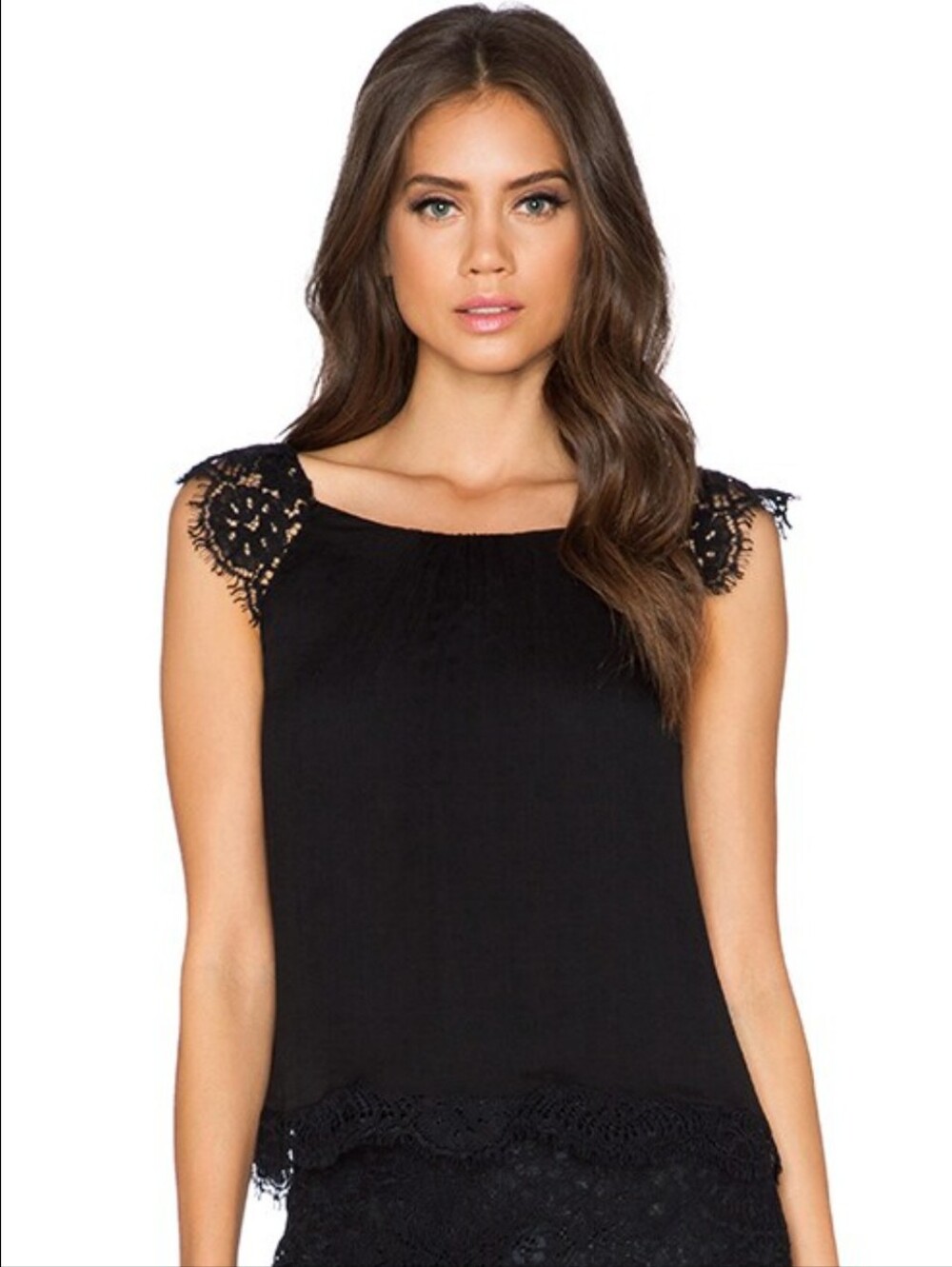 Alexis Pip Lace Top Black Small